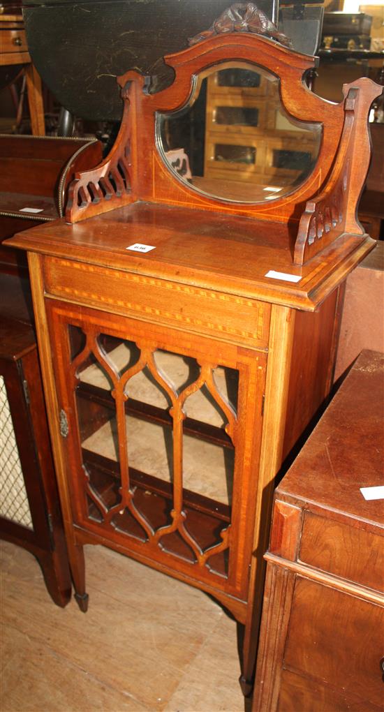 Small Edwardian inlaid display cabinet(-)